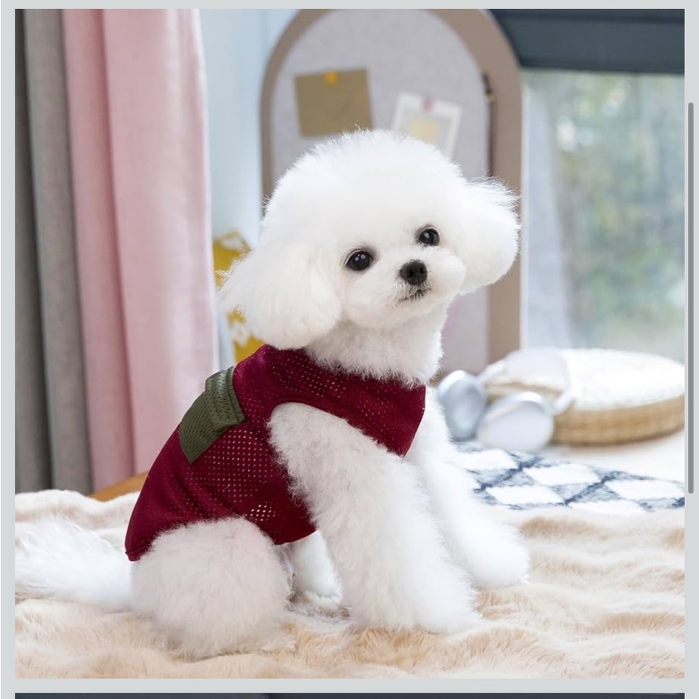 Amazon Dog Wine Red Breathable Summer Vest Shirt NWT